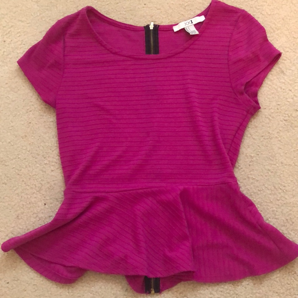 Fushia peplum top